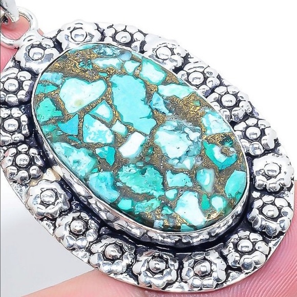 Cooper turquoise pendant - Picture 4 of 5